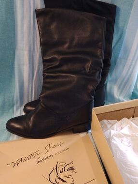 Vintage Markon Mister Shoes Black Women's Mid Calf Boots 8.5
